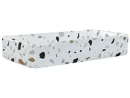 Aufsatzwaschbecken NULES 61 x 35 cm Keramik Terrazzo Optik Terrazzo Weiß_922104