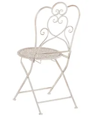 Set of 2 Garden Chairs TRIESTE Folding Metal Light Beige_763372