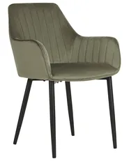 Set of 2 Dining Chairs WELLSTON Velvet Olive Green_885827