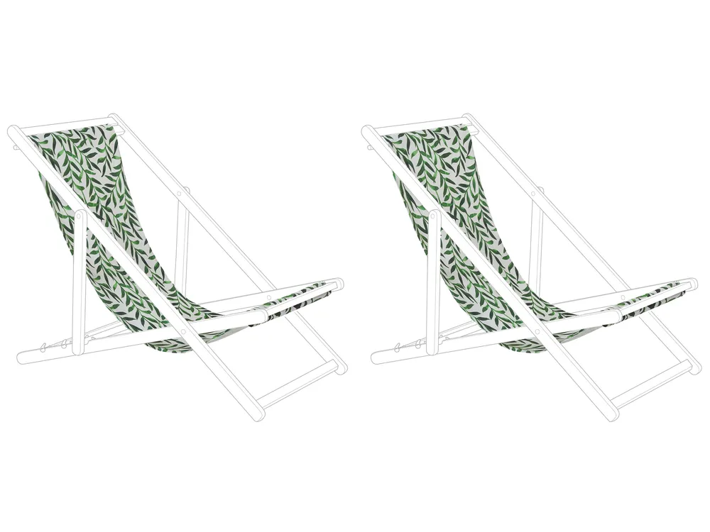 Ersatzstoff für Sonnenliege 2er Set ANZIO/AVELLINO 113 x 44 cm Grün