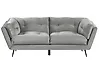 Sofa 3-Sitzer LENVIK Samtstoff Grau