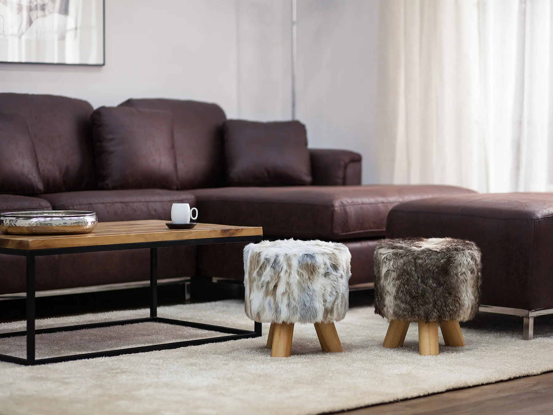 Hocker TOPEKA Webpelz Braun_668863