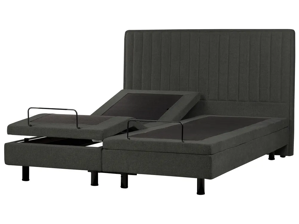 Bett verstellbar Stoff DUKE II 180 x 200 cm Dunkelgrau