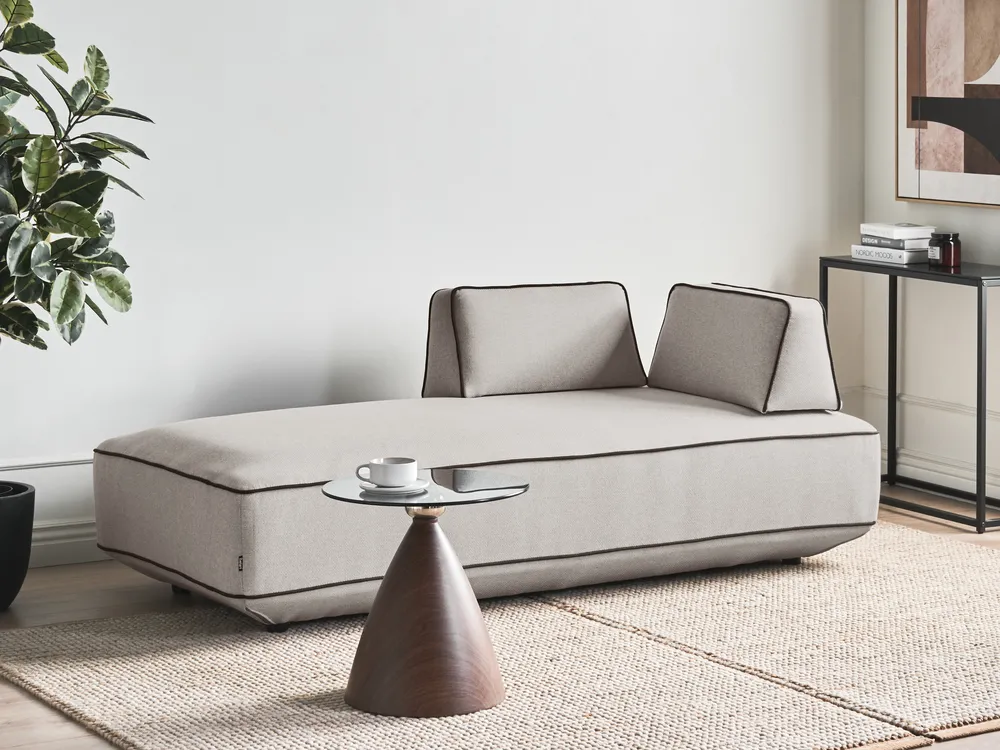 Chaiselongue SEILLANS Stoff Hellgrau_1004512