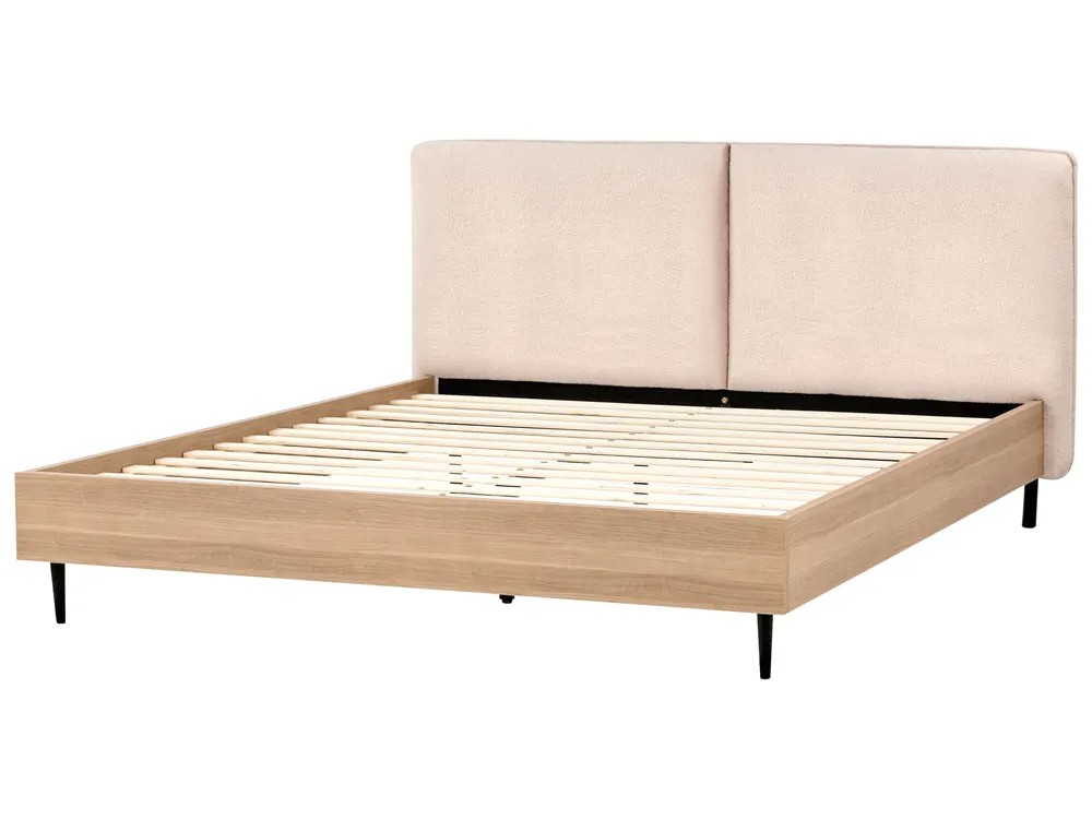 Bett mit Lattenrost Bouclé LIMANTON 180 x 200 cm Beige_971500