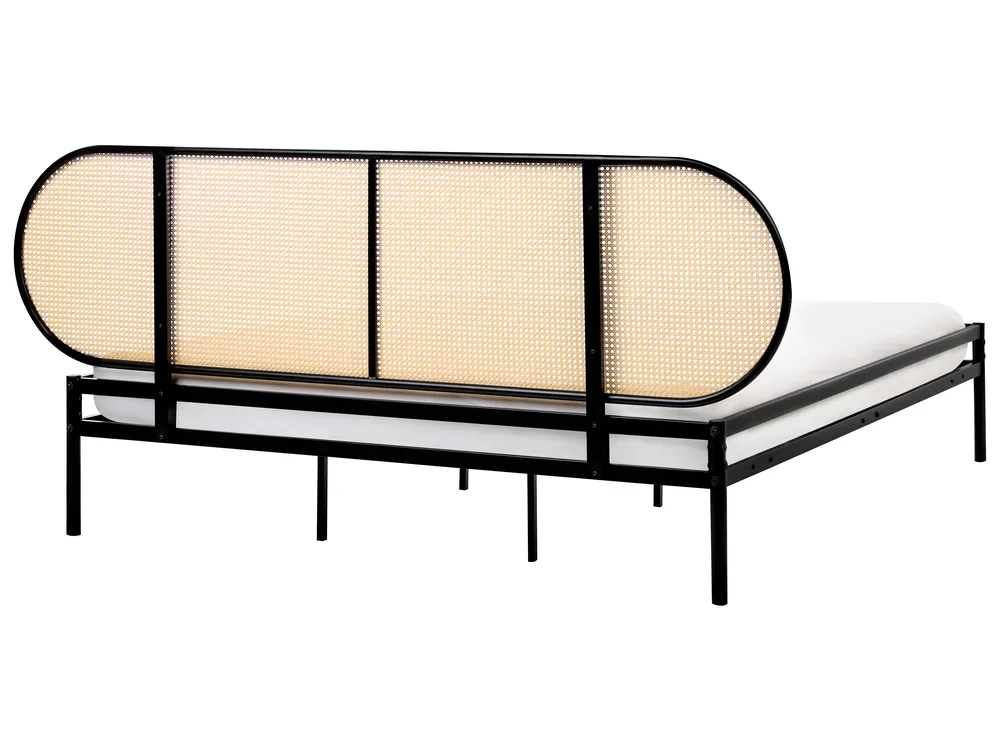 Bed PE Rattan BOULIN 180 x 200 cm (EU Super King) Black_976739