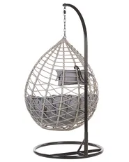 Hängesessel mit Gestell ARSITA Polyrattan Grau_763900
