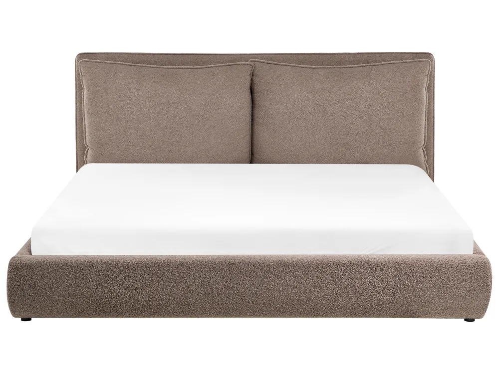 Bett mit Lattenrost Bouclé BAJONNA 180 x 200 cm Braun_1007231