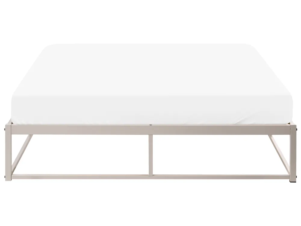 Bed without Headboard Metal VIRY 140 x 200 cm (EU Double) Light Beige_1073027
