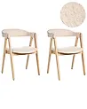 Esszimmerstuhl 2er Set DAY Bouclé Hellbraun / Beige