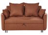 Schlafsofa 2-Sitzer HOVIN Stoff Goldbraun