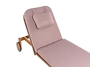 Sonnenliege mit Kissen LATERZA  mit Relaxfunktion zertifiziertes Akazienholz Taupe_1165877