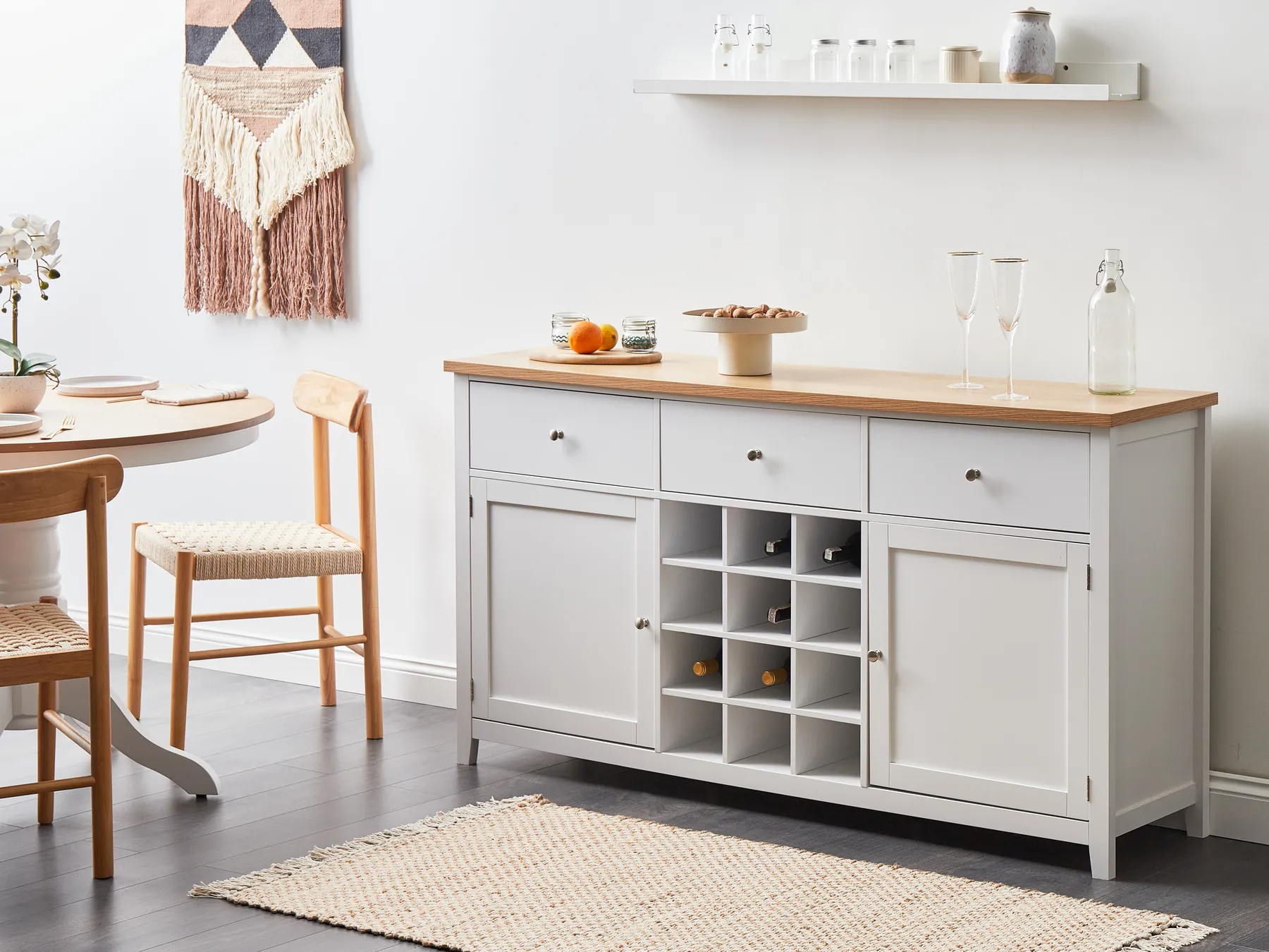 Wine Cabinet LUCASTON White_996570