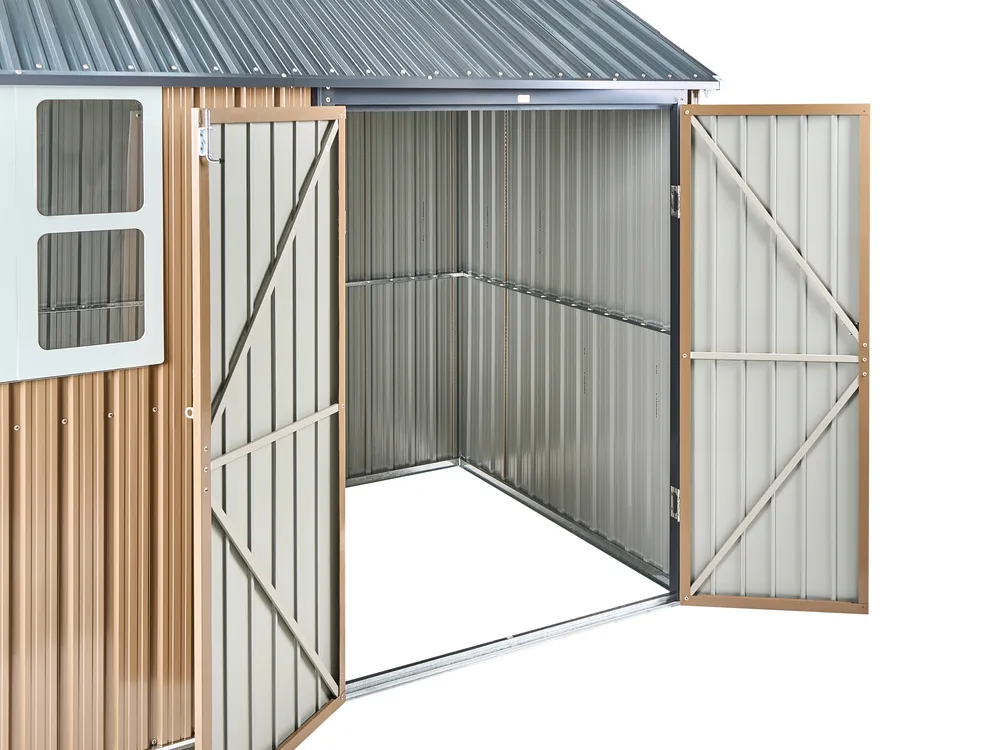 Gerätehaus NOCCIANO 313 cm 220 cm Metall Braun_1020009