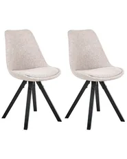 Esszimmerstuhl 2er Set HEDLEY Stoff Beige_999075