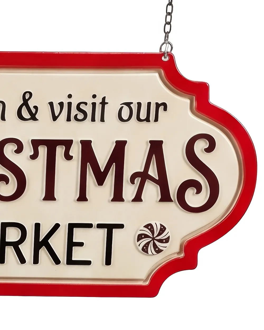 Christmas Decoration POSIO 114 cm Signpost Red/ White_1172755