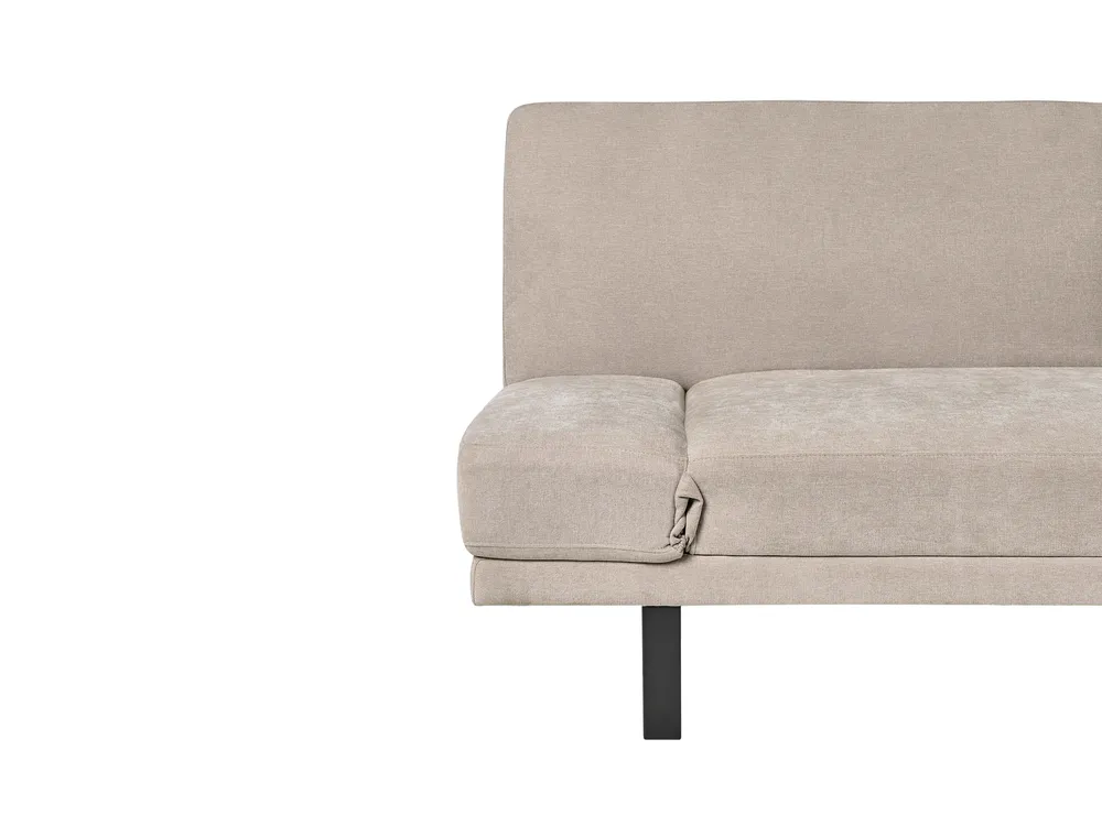 Sofa Bed 2 Seater YORK Chenille Light Beige_1009219