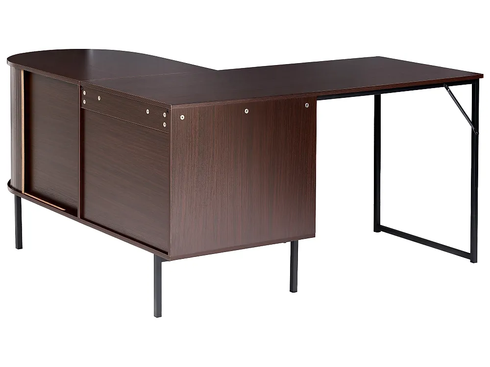 Corner Desk SOLARI 140 cm 140 cm Dark Brown_1191548