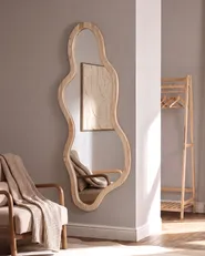 Wall Mirror MONTVALEN 59 cm 150 cm Paulownia Wood Light Brown_1120525