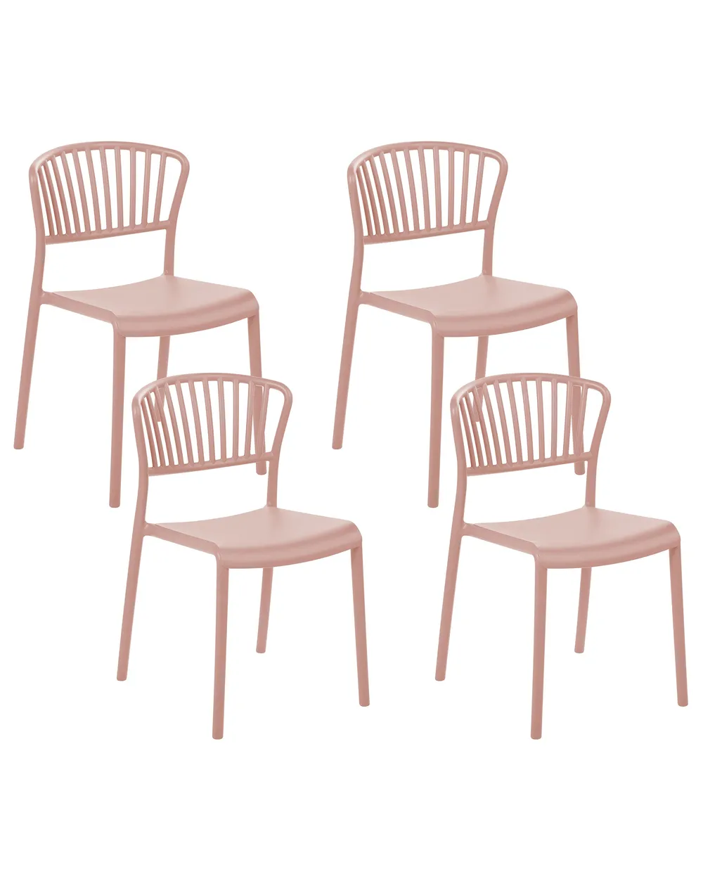 Gartenstuhl 4er Set GELA Pastellrosa