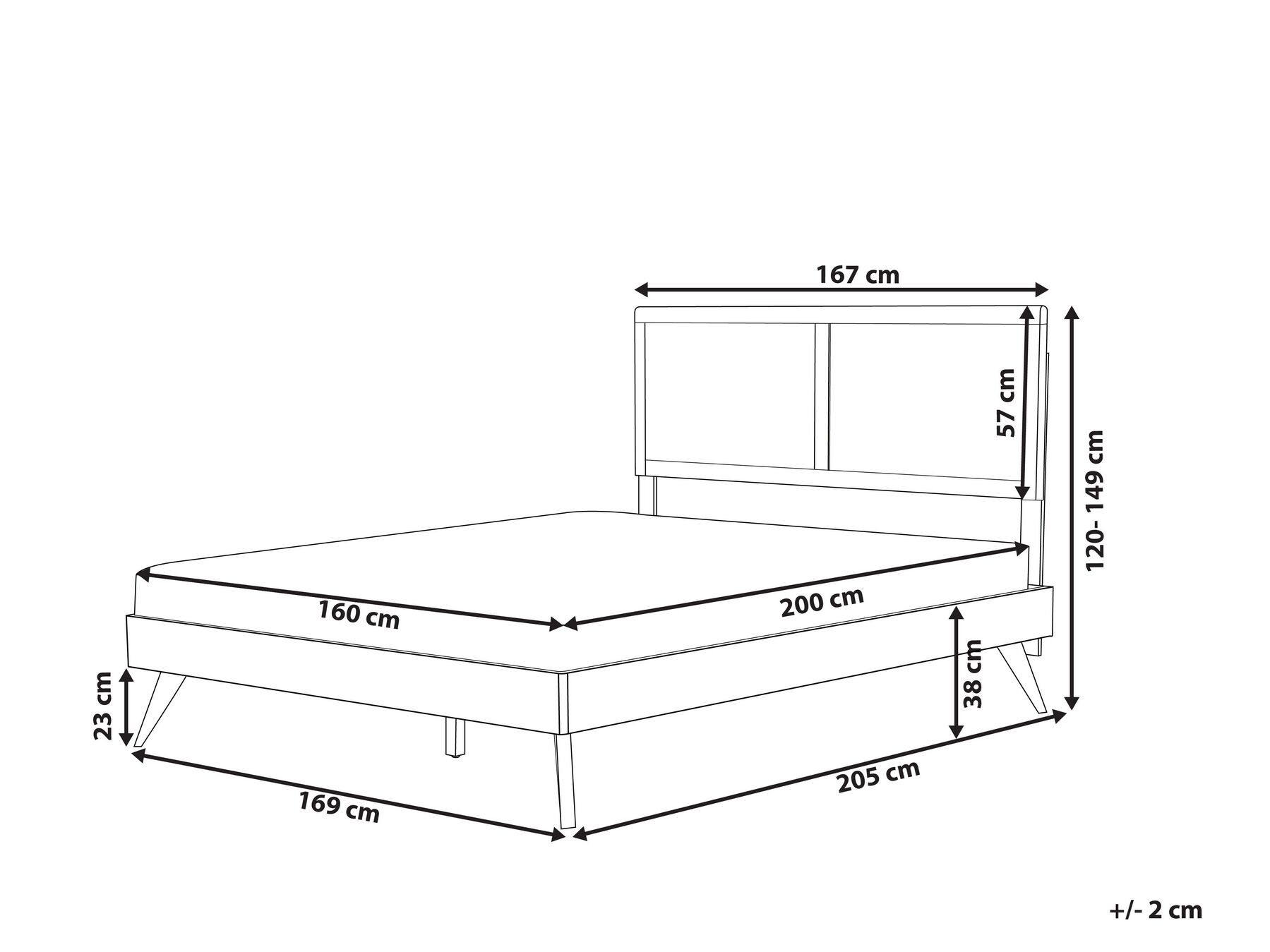 Bed ISTRES 160 x 200 cm (EU King Size) Natural Ash Wood_912587