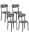 Gartenstuhl 4er Set VIESTE Dunkelgrau