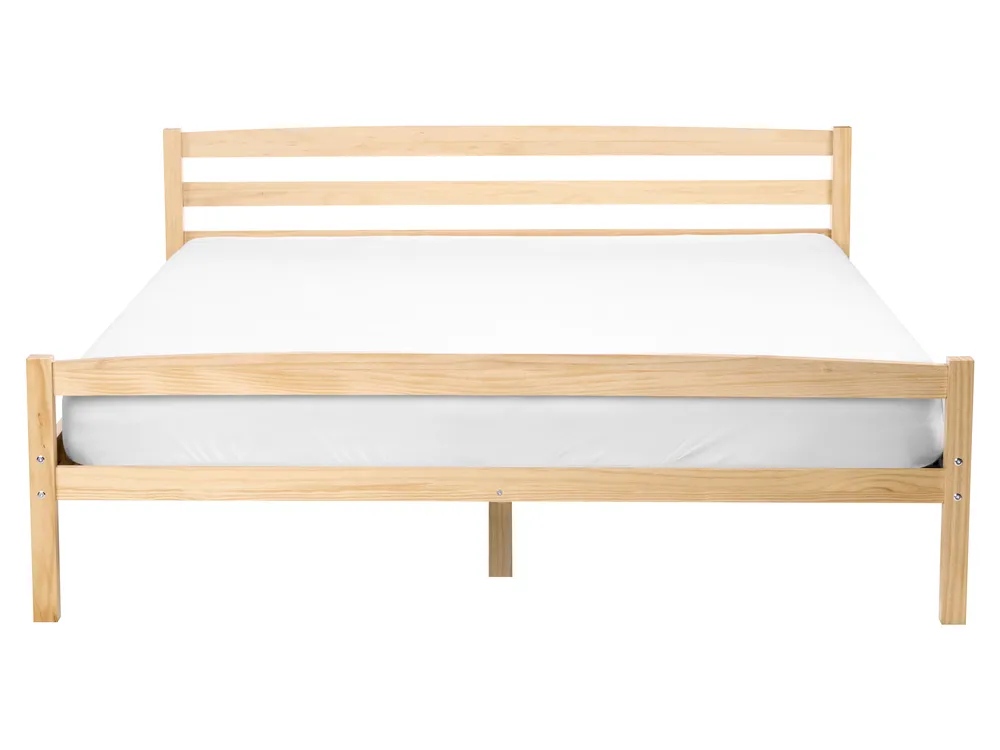 Bed Pine Wood ECHALLON 160 x 200 cm (EU King Size) Light Brown_1113294