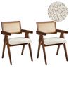 Esszimmerstuhl 2er Set AVA Holz Braun / Hellbeige