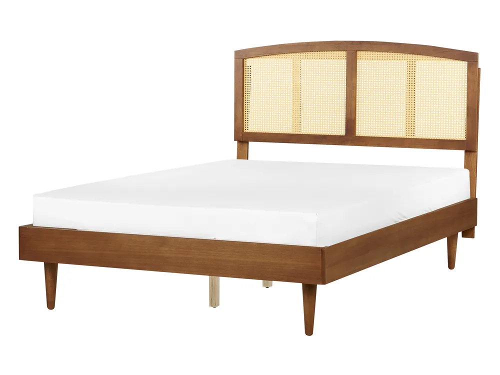 Bett mit Lattenrost Rattan VARZY 140 x 200 cm Braun
