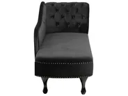 Rechtsseitige Chaiselongue NIMES Samtstoff Schwarz_712530