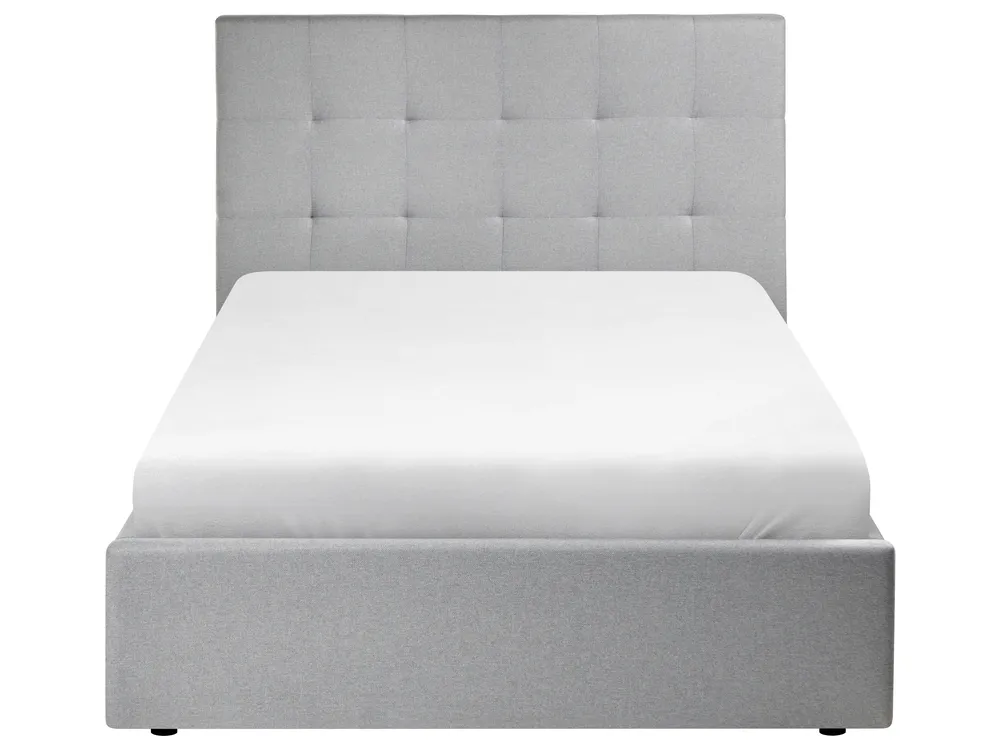 Ottoman Bed LORIENT Fabric Grey 120 x 200 cm (EU Small Double)_1062948