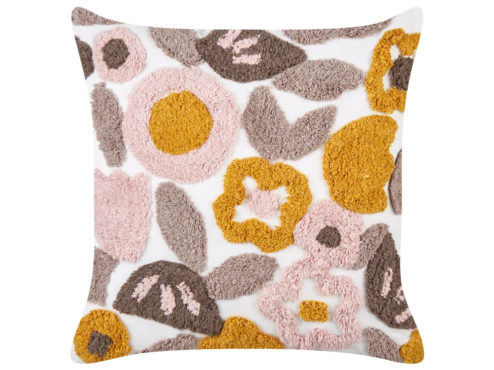 Set of 2 Decorative Cushions KANDIARO 45 x 45 cm Cotton Multicolour Floral Pattern_910431