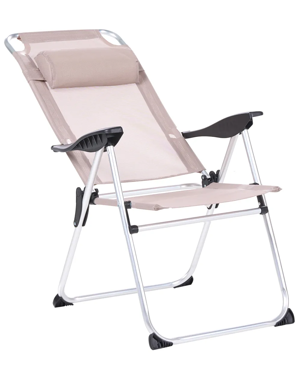 Gartenstuhl 2er Set ASINE klappbar Metall Beige_1030647