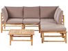 Garten Ecksofa mit Tisch 5-Sitzer CERRETO Bambus Taupe linksseitig