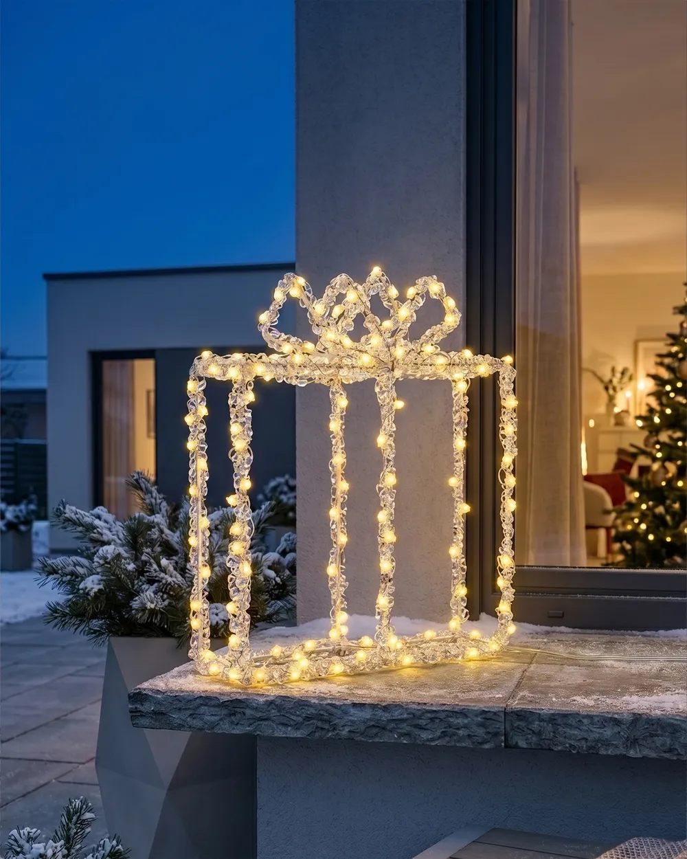 Gartendekoration LED KEMI 25 cm Weihnachtsgeschenke Weiß