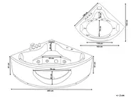 Corner Hot Tub with LED TOCOA 2050 x 1460 mm White_780924