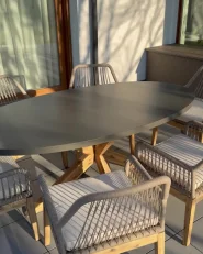 Gartentisch ORISTANO 190 cm 100 cm Beton Grau_997157
