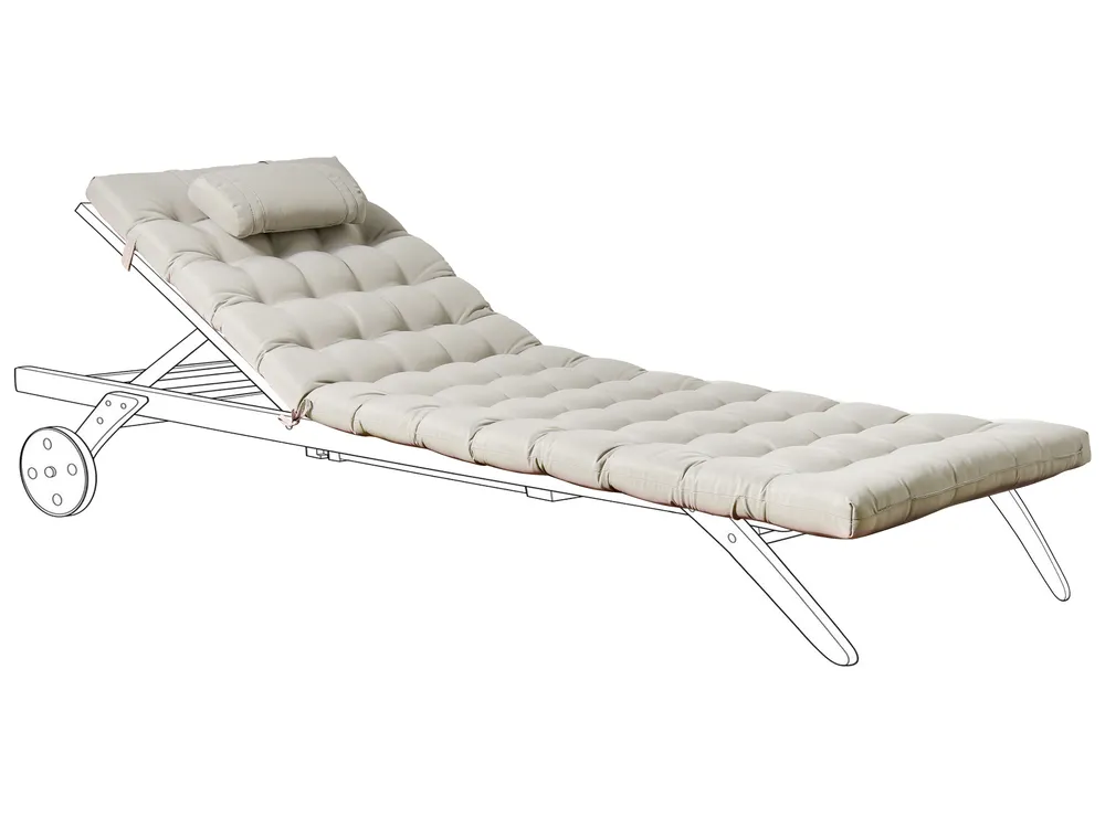 Sun Lounger Pad Cushion CESANA PREMIUM 192 x 56 cm Taupe_988063