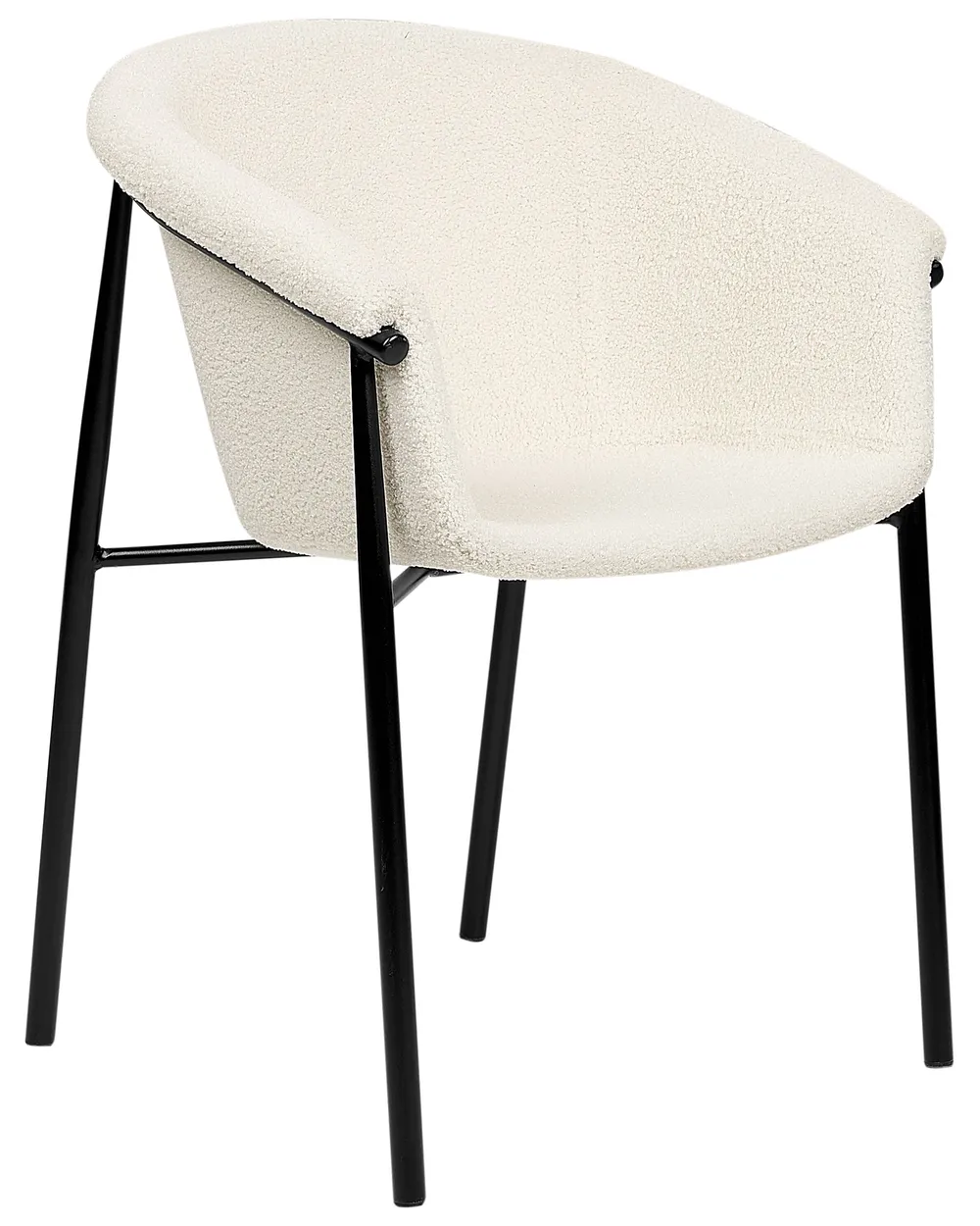 Esszimmerstuhl 2er Set AMES Bouclé Cremeweiß_887212