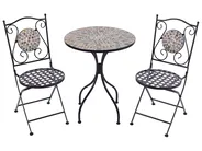 Bistro Set klappbar CASARIO Metall Schwarz_922518