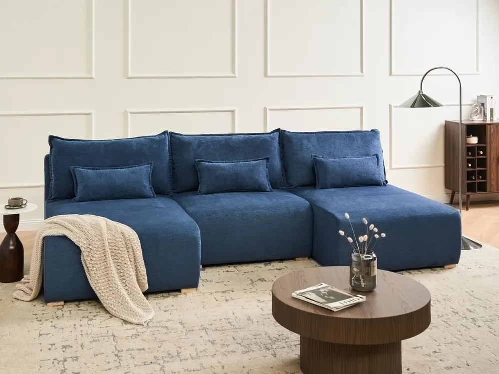 U-förmiges Modulsofa NERBO Stoff Blau