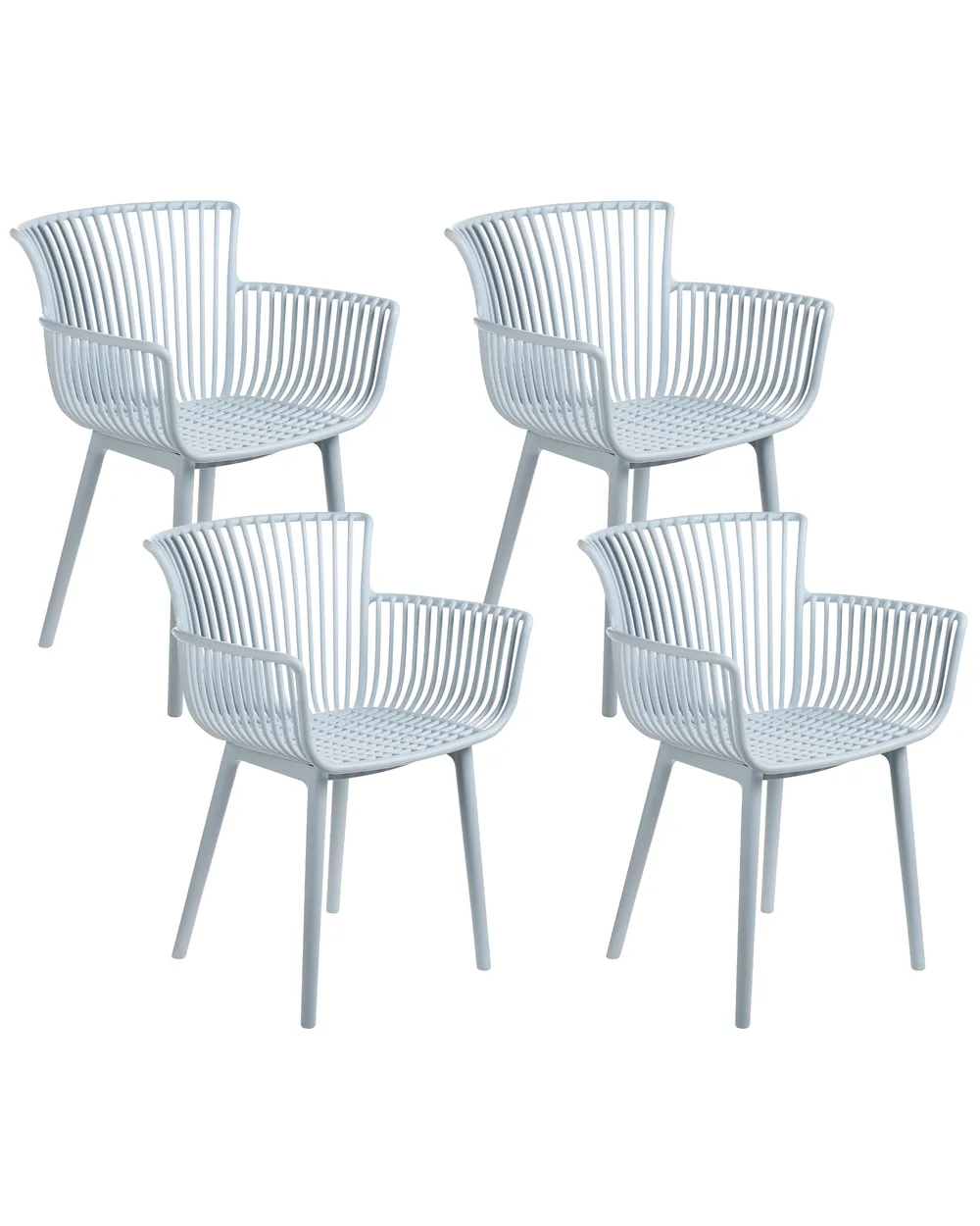 Gartenstuhl 4er Set PESARO Hellblau