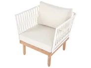 Lounge Set mit Tisch 4-Sitzer CREMONA Akazienholz Weiß linksseitig_1090527