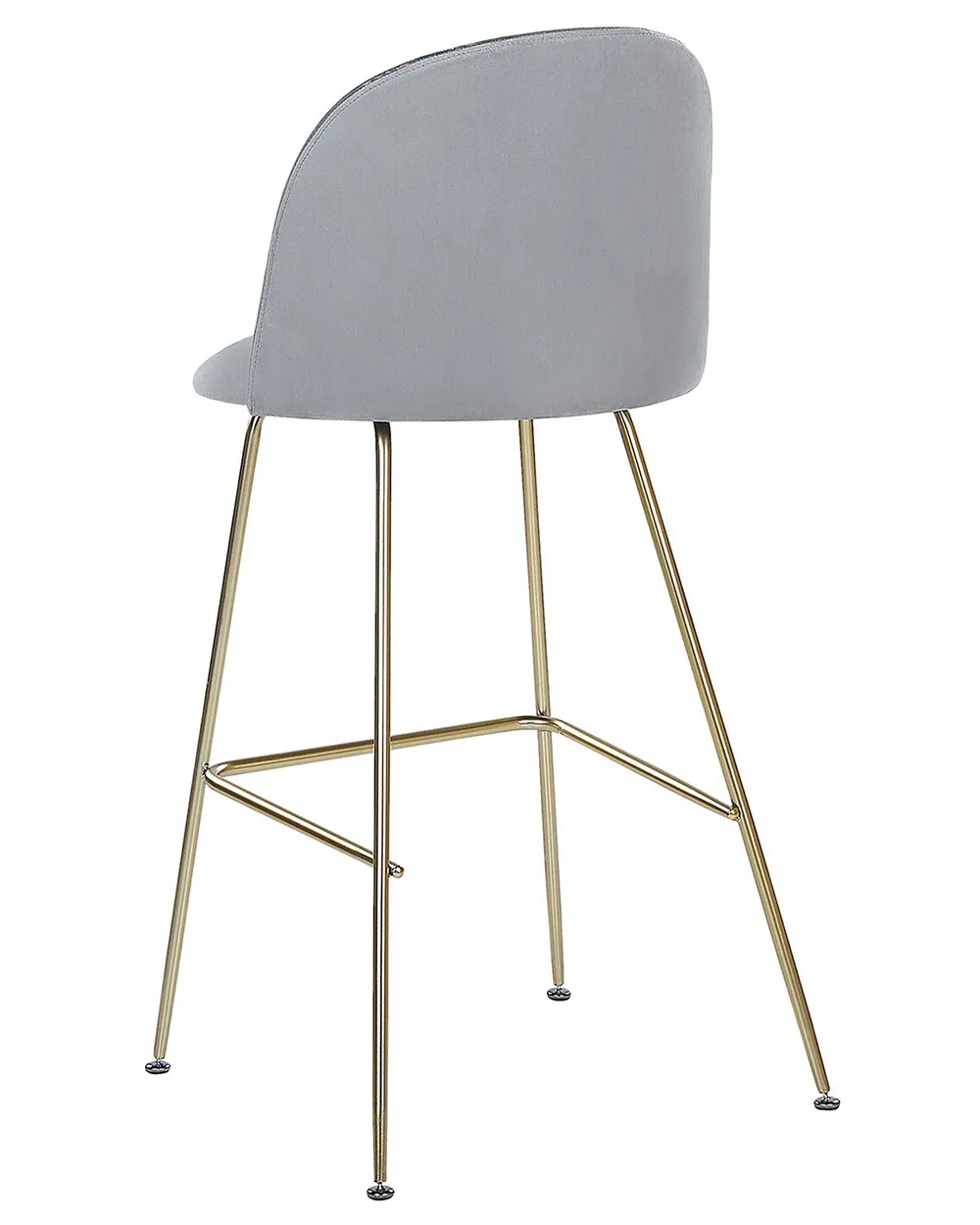 Set of 2 Bar Chairs ARCOLA Velvet Light Grey_780939