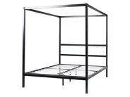 Four Poster Bed Metal LESTARDS 160 x 200 cm (EU King Size) Black_863406