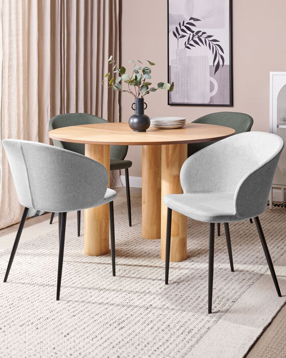 Set of 2 Dining Chairs MASON Light Grey