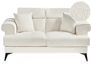 Sofa 2 Seater SKIVE Boucle White_948654