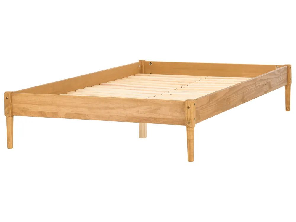 Bed without Headboard Pine Wood VEYRAC 140 x 200 cm (EU Double) Light Brown_1118746