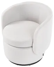 Swivel Armchair HORSENS with Storage Fabric Off-White_1063282