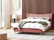 Bett mit Lattenrost Samtstoff CHALEIX 180 x 200 cm Pfirsichrosa_1184532